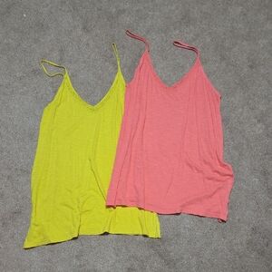 Old Navy Women's Camisoles - Bright Yellow and Soft Pink
